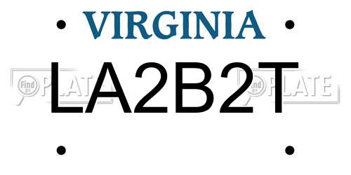 LA2B2T Virginia License Plate