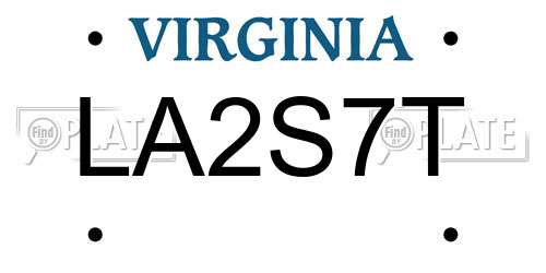 LA2S7T Virginia License Plate