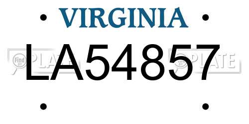 LA54857 Virginia License Plate