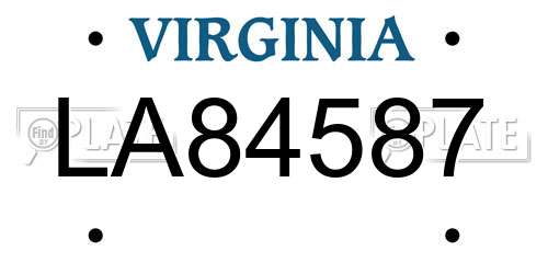 LA84587 Virginia License Plate