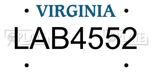 LAB4552 Virginia License Plate
