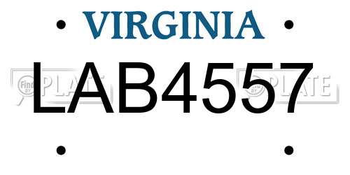 LAB4557 Virginia License Plate