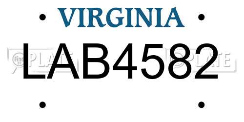 LAB4582 Virginia License Plate