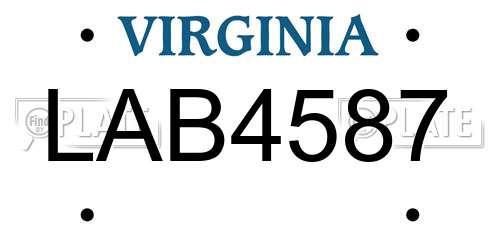 LAB4587 Virginia License Plate