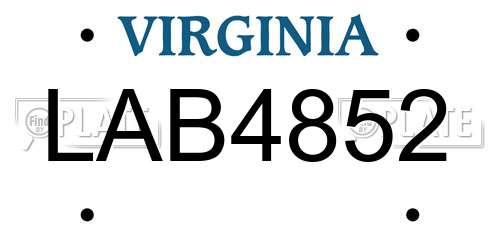 LAB4852 Virginia License Plate