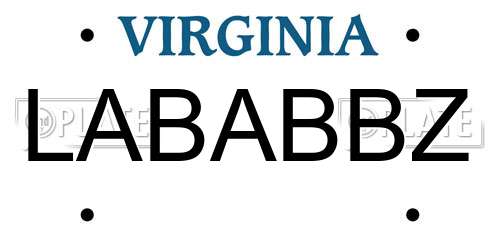 LABABBZ Virginia License Plate
