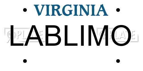 LABLIMO Virginia License Plate