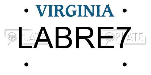 LABRE7 Virginia License Plate