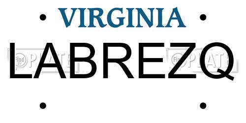 LABREZQ Virginia License Plate