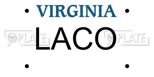 LACO Virginia License Plate