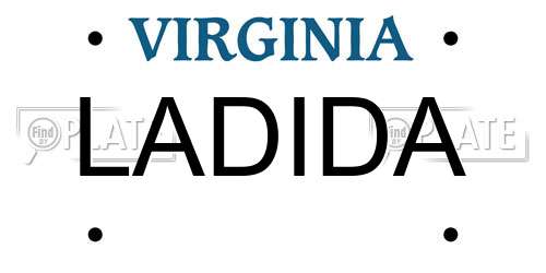 LADIDA Virginia License Plate