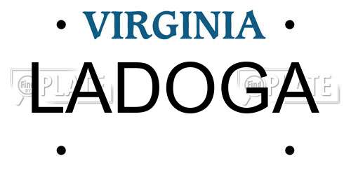 LADOGA Virginia License Plate