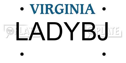 LADYBJ Virginia License Plate