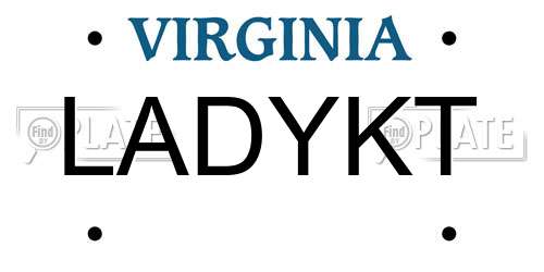 LADYKT Virginia License Plate