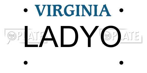 LADYO Virginia License Plate