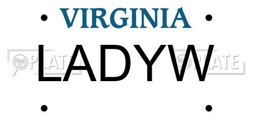 LADYW Virginia License Plate