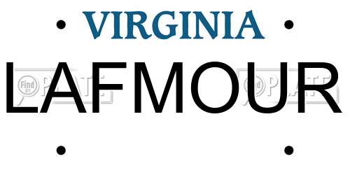 LAFMOUR Virginia License Plate