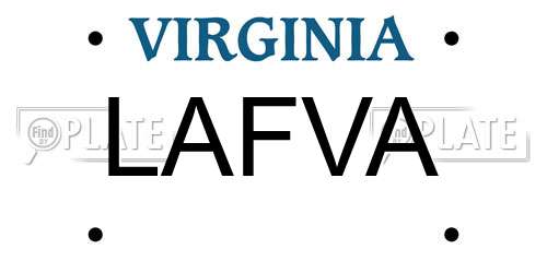 LAFVA Virginia License Plate