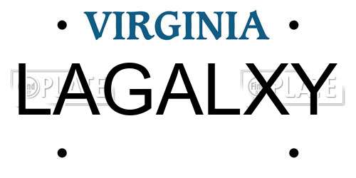 LAGALXY Virginia License Plate