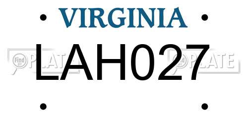 LAH027 Virginia License Plate