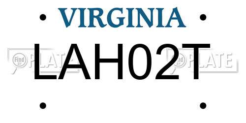 LAH02T Virginia License Plate