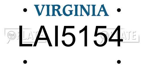 LAI5154 Virginia License Plate