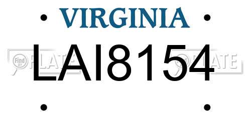LAI8154 Virginia License Plate