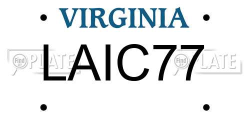 LAIC77 Virginia License Plate