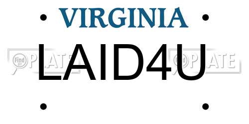 LAID4U Virginia License Plate