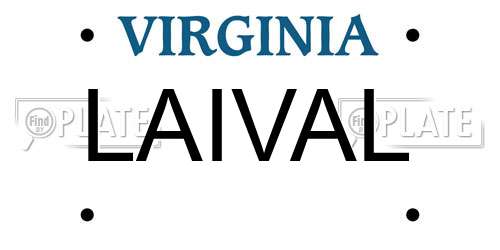 LAIVAL Virginia License Plate