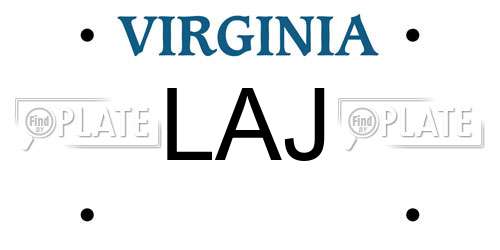 LAJ Virginia License Plate