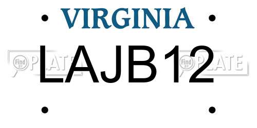 LAJB12 Virginia License Plate