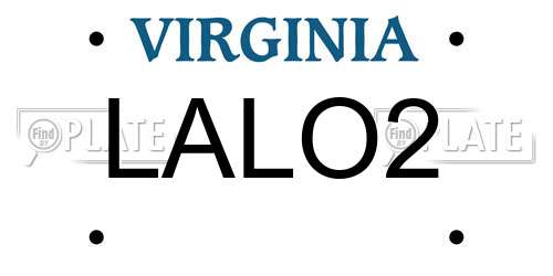 LALO2 Virginia License Plate