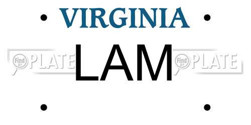 LAM Virginia License Plate