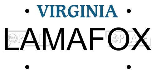 LAMAFOX Virginia License Plate