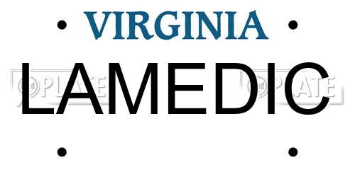 LAMEDIC Virginia License Plate