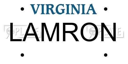 LAMRON Virginia License Plate