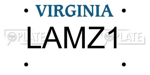 LAMZ1 Virginia License Plate