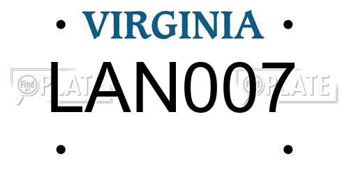 LAN007 Virginia License Plate