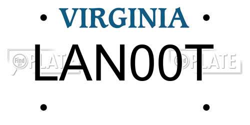 LAN00T Virginia License Plate
