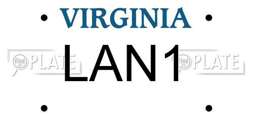 LAN1 Virginia License Plate