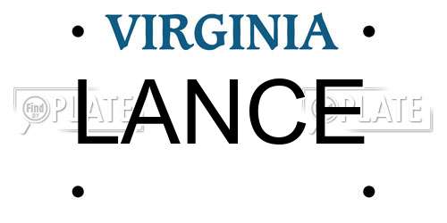 LANCE Virginia License Plate