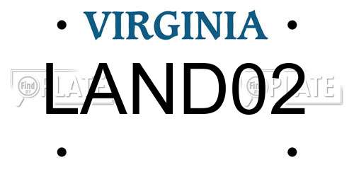 LAND02 Virginia License Plate
