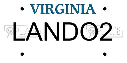 LANDO2 Virginia License Plate