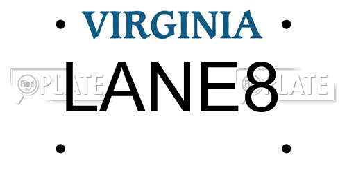 LANE8 Virginia License Plate