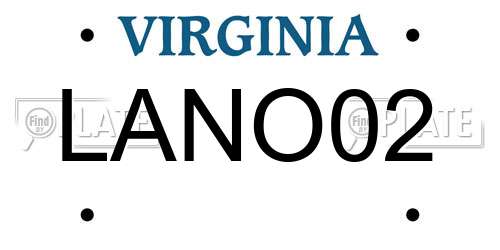 LANO02 Virginia License Plate