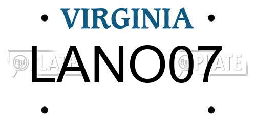 LANO07 Virginia License Plate