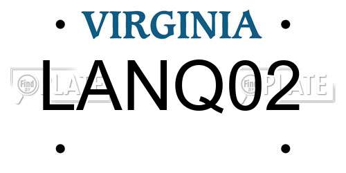 LANQ02 Virginia License Plate