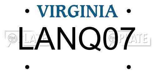 LANQ07 Virginia License Plate