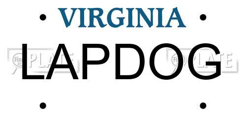 LAPDOG Virginia License Plate